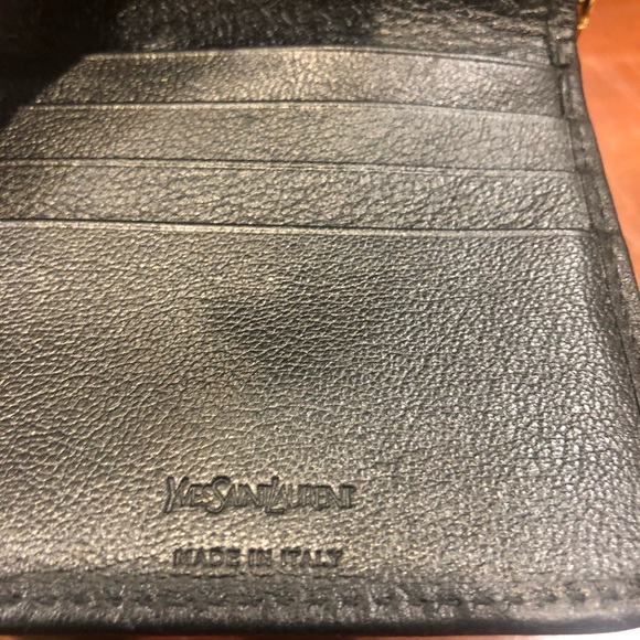 Yves Saint Laurent Black Wallet with Gold Accent - Picture 9 of 10